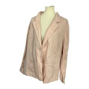 J Jill Lightweight Pink Linen Blazer Sz 3X Jacket Travel Resort Vacay Cruise